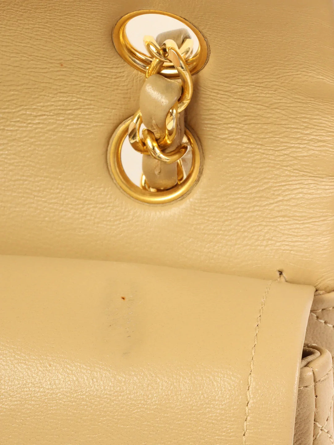 Chanel Around 1990 Made Classic New Chain Bag 25Cm Beige
