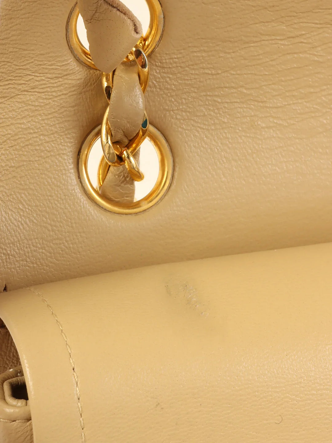 Chanel Around 1990 Made Classic New Chain Bag 25Cm Beige
