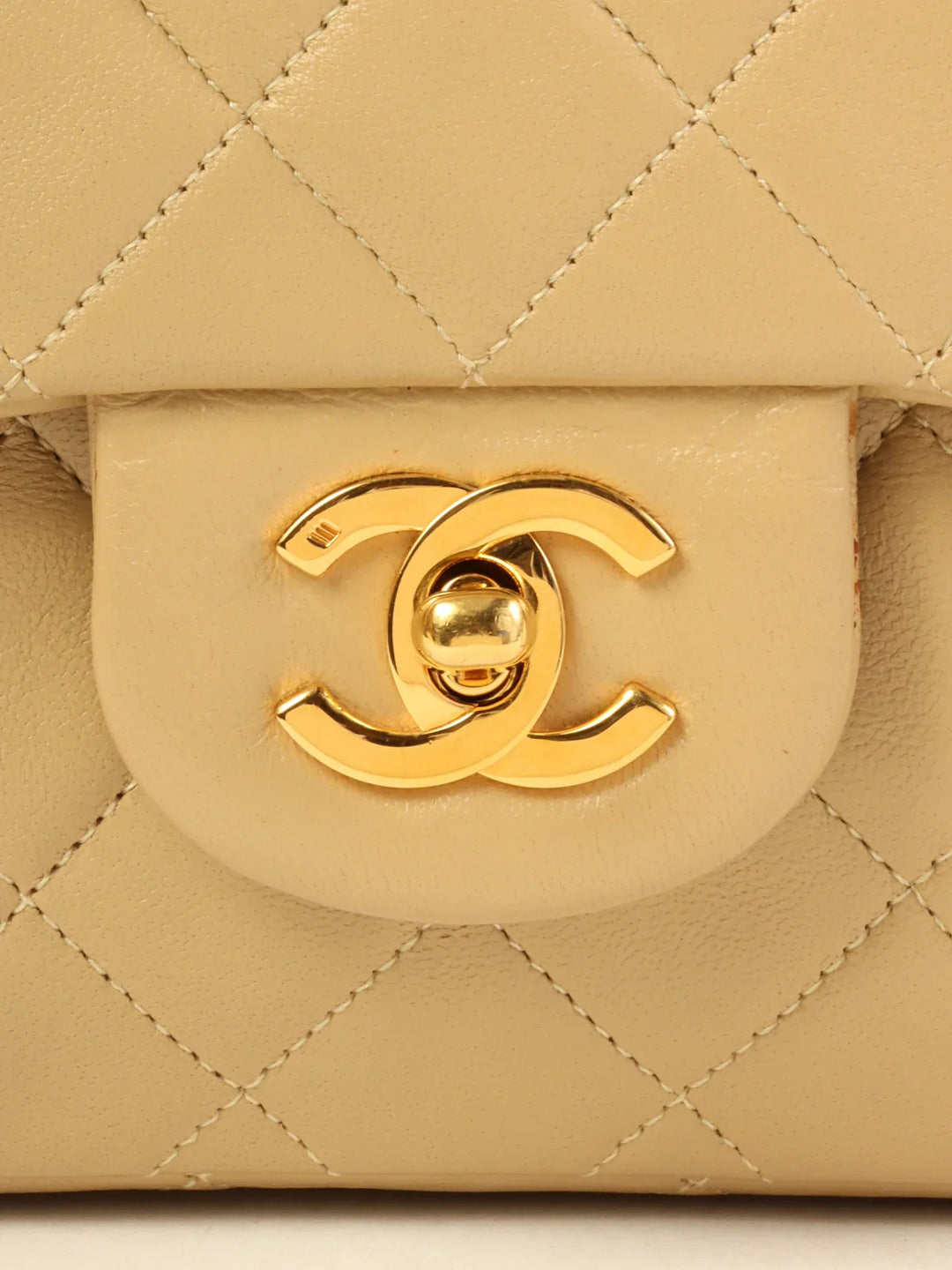 Chanel Around 1990 Made Classic New Chain Bag 25Cm Beige