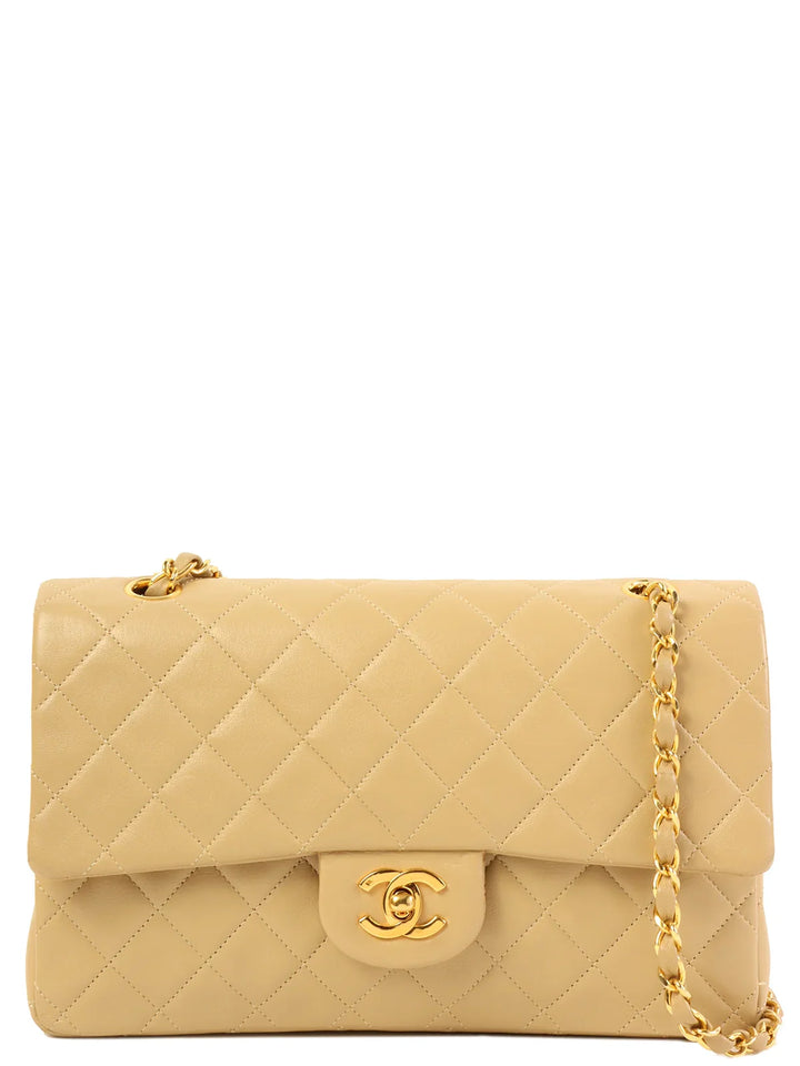 Chanel Around 1990 Made Classic New Chain Bag 25Cm Beige
