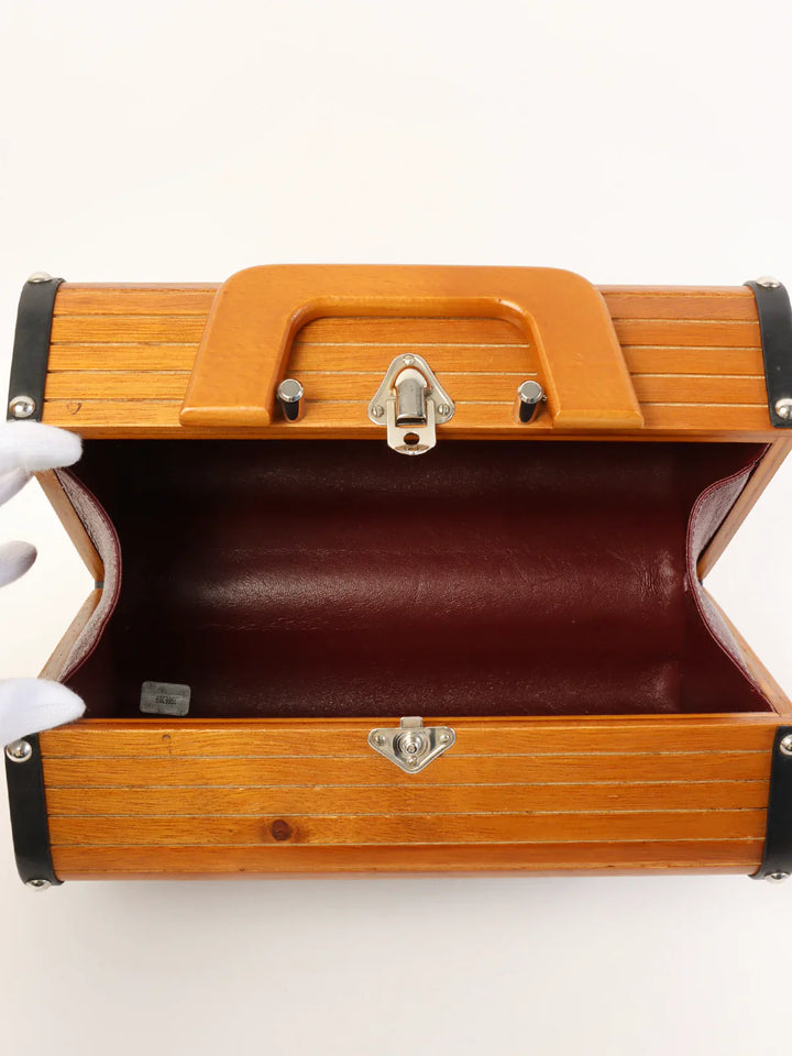 Chanel Around 1995 Made Wood Cc Mark Logo Vanity Brown