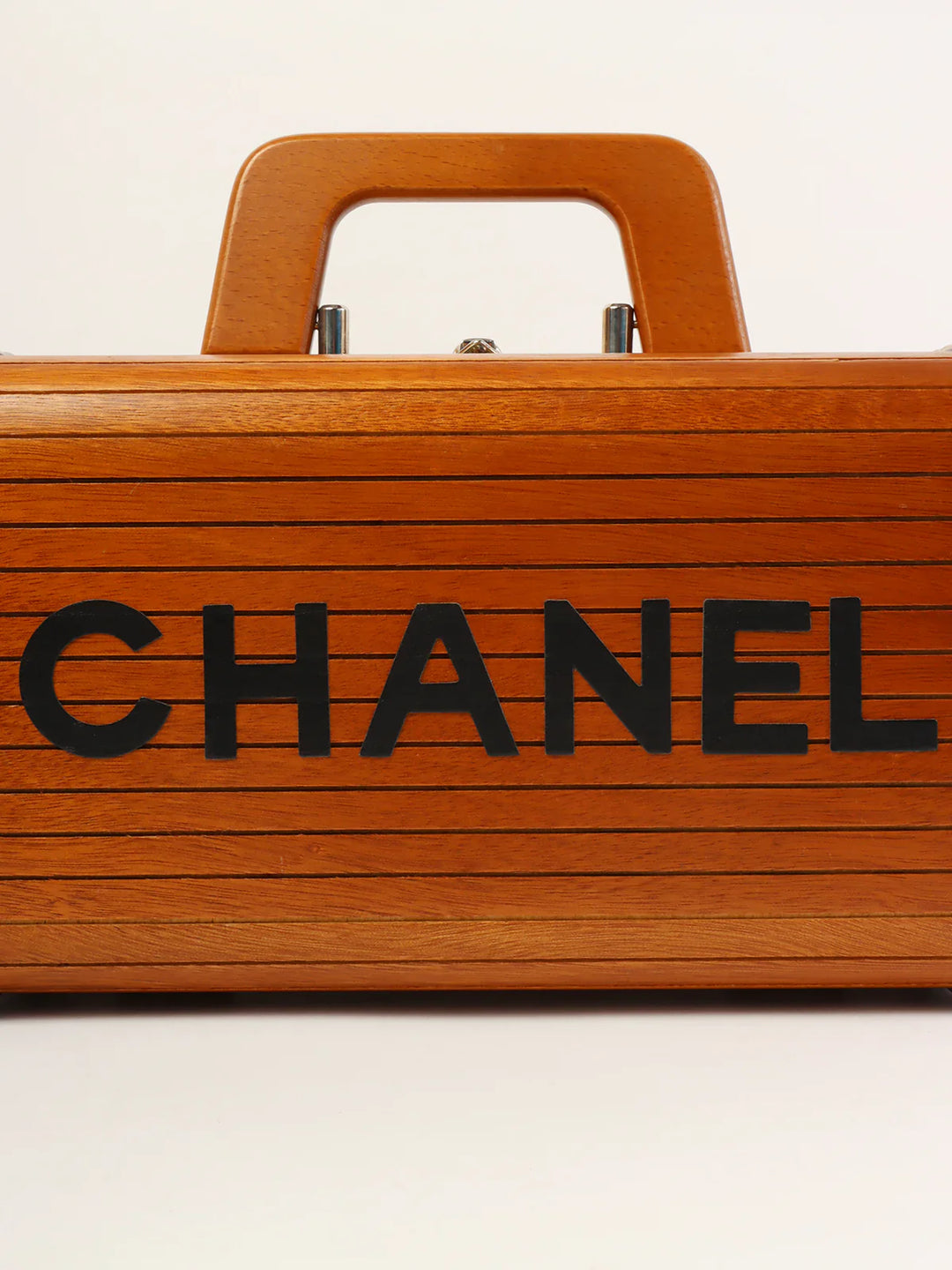 Chanel Around 1995 Made Wood Cc Mark Logo Vanity Brown