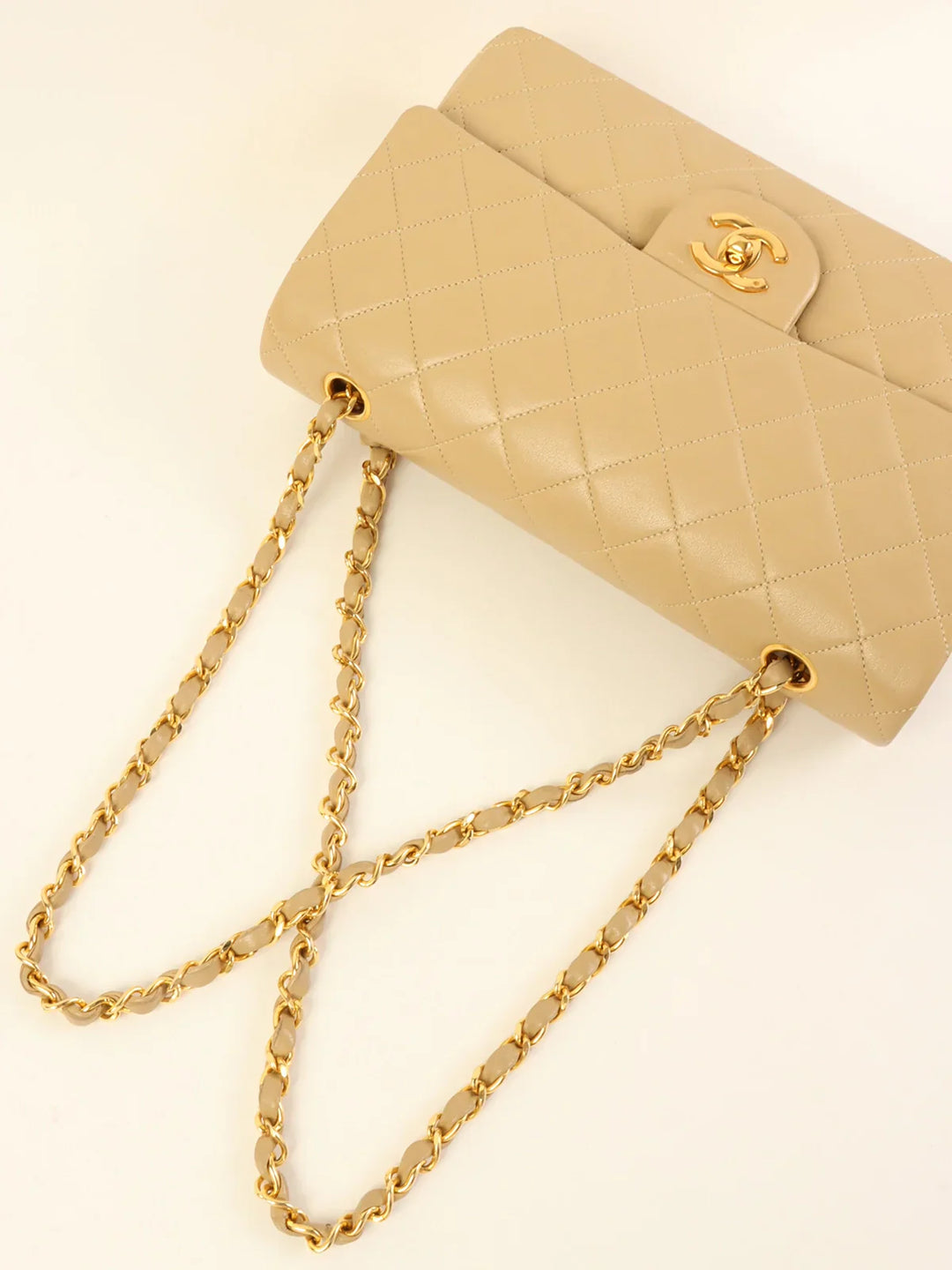 Chanel Around 1990 Made Classic New Chain Bag 25Cm Beige