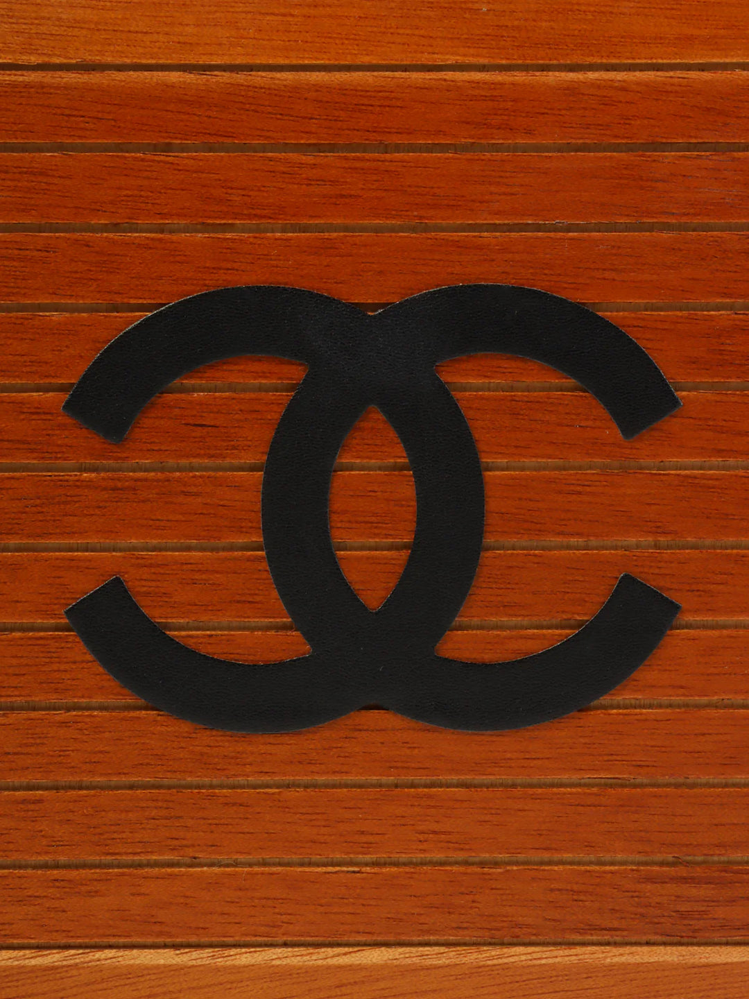 Chanel Around 1995 Made Wood Cc Mark Logo Vanity Brown