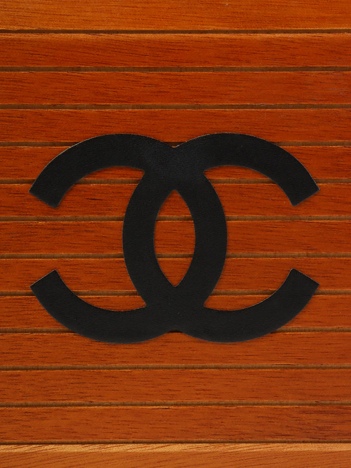 Chanel Around 1995 Made Wood Cc Mark Logo Vanity Brown