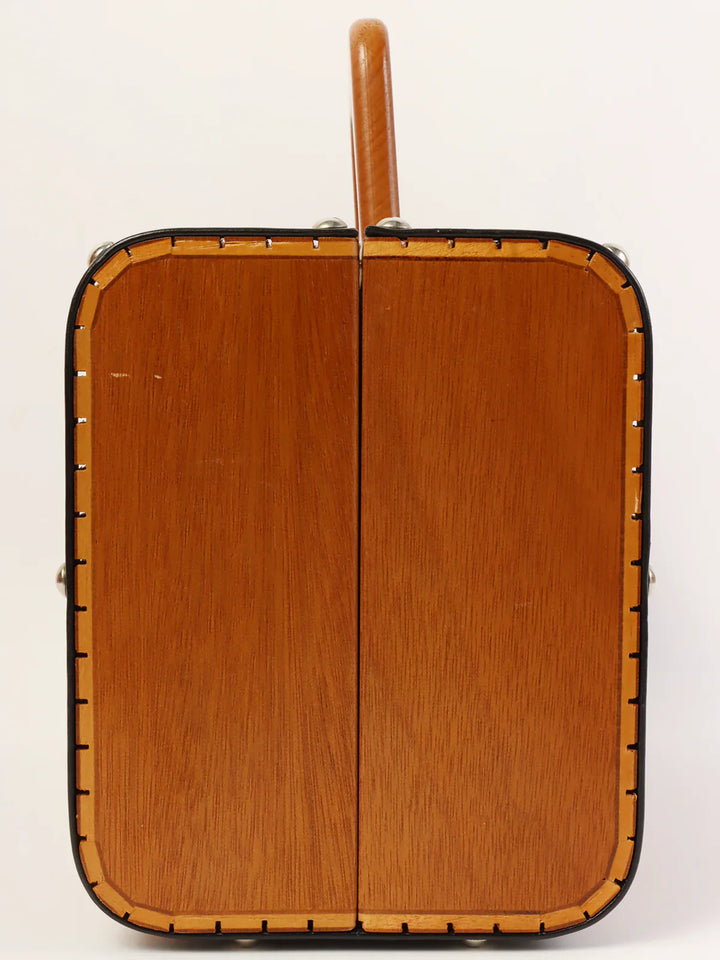 Chanel Around 1995 Made Wood Cc Mark Logo Vanity Brown