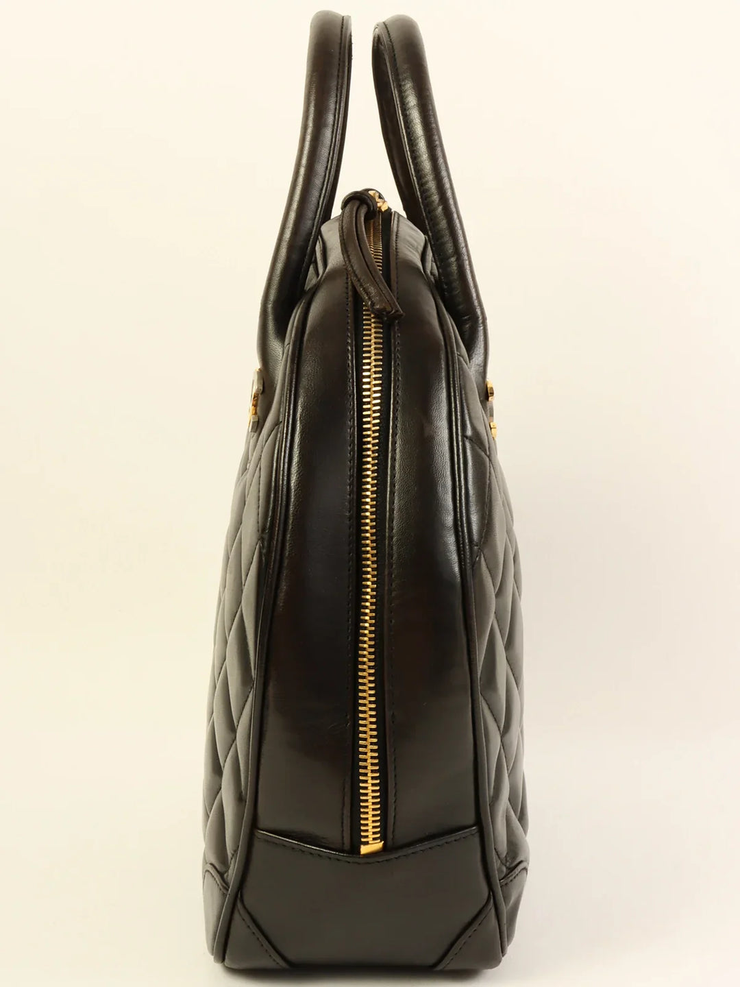 Chanel Around 1998 Made Paris Limited Cc Mark Plate Top Handle Bag Black