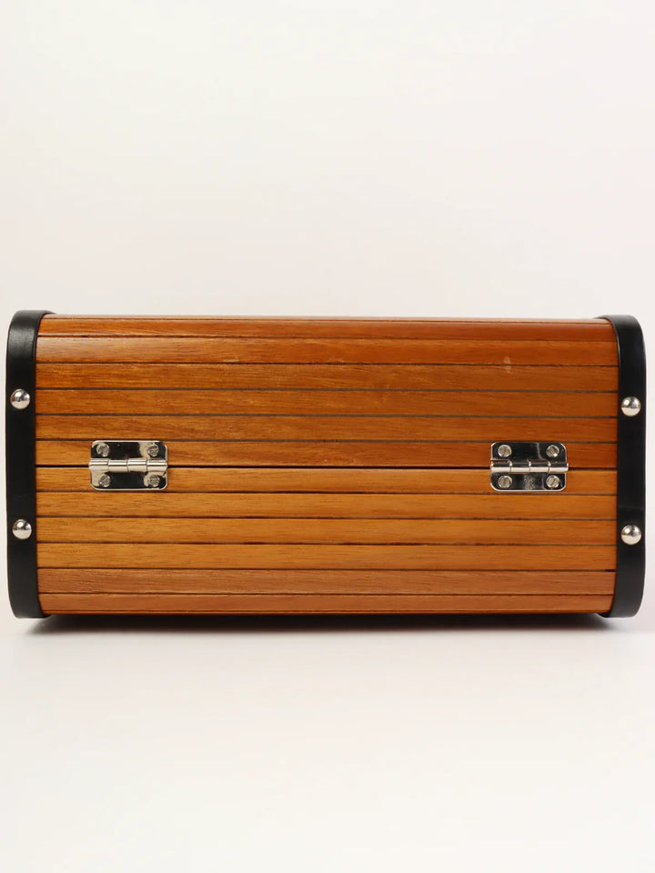 Chanel Around 1995 Made Wood Cc Mark Logo Vanity Brown