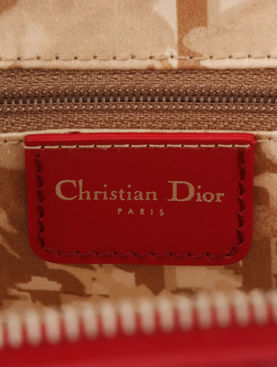Top quality Dior Logo Plate Top Handle Bag Red