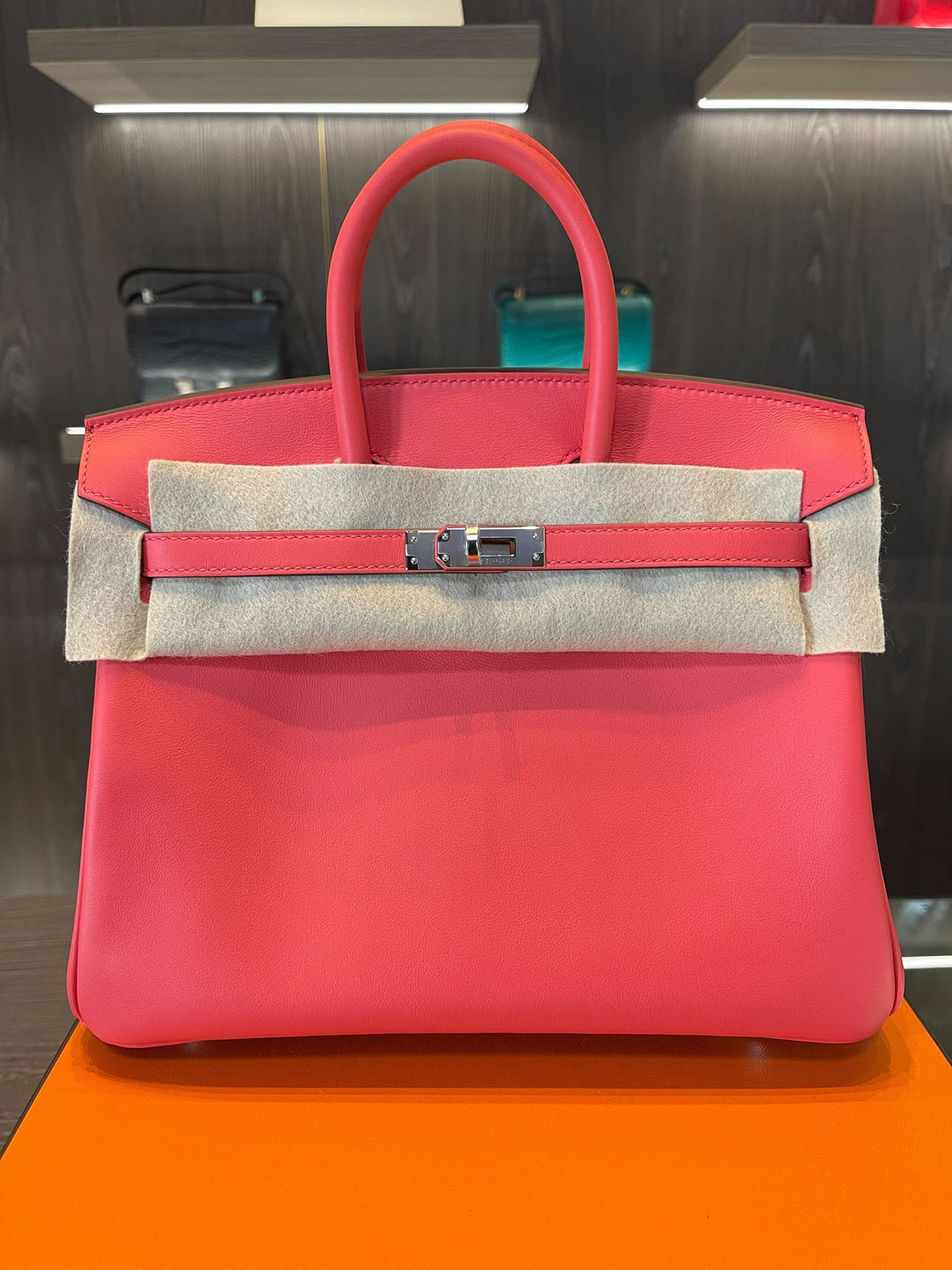Top quality Hermes Birkin 25 Swift Rose Texas Palladium Hardware