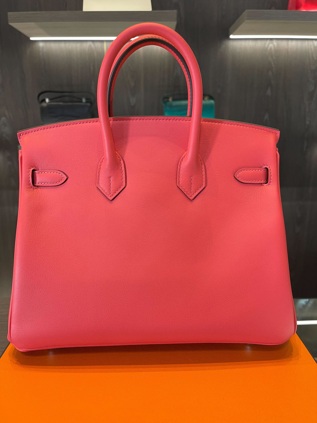 Top quality Hermes Birkin 25 Swift Rose Texas Palladium Hardware