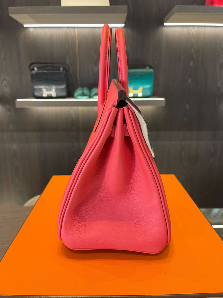 Top quality Hermes Birkin 25 Swift Rose Texas Palladium Hardware