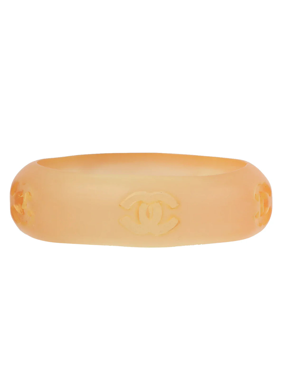 Chanel 1996 Made Cc Mark Bangle Clear/Orange