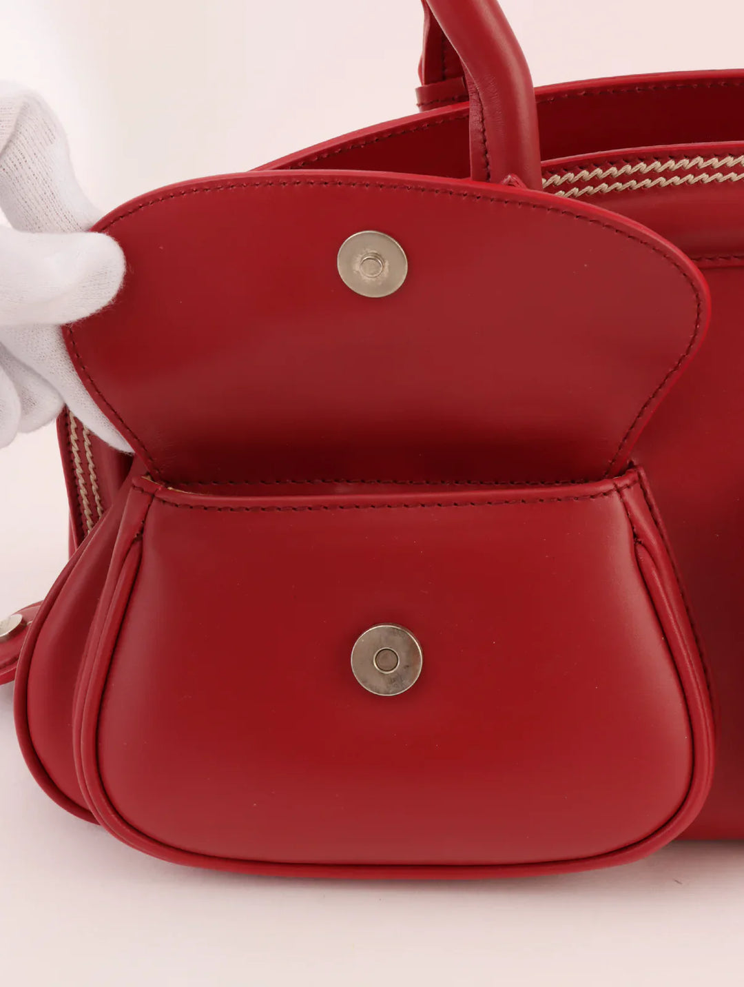 Top quality Dior Logo Plate Top Handle Bag Red