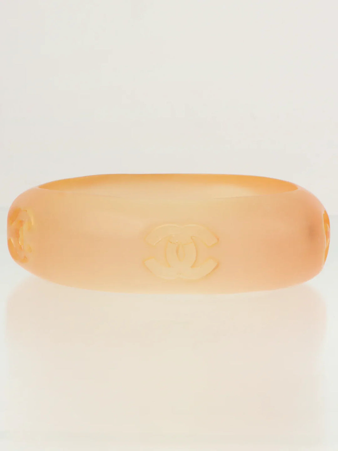 Chanel 1996 Made Cc Mark Bangle Clear/Orange