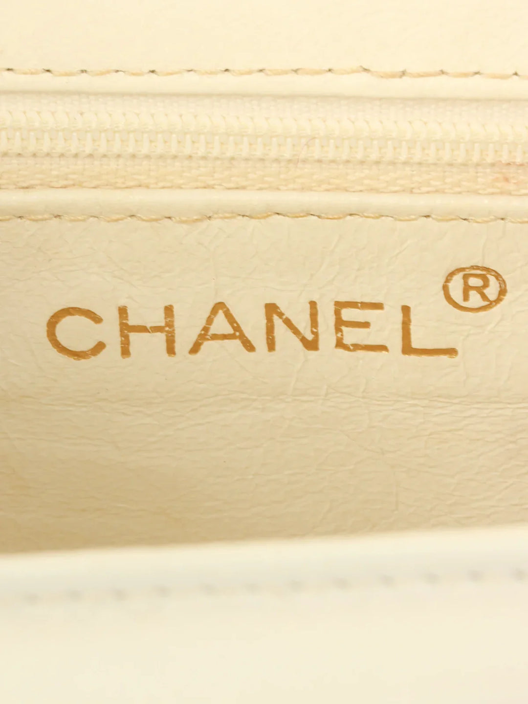 Chanel Around 1998 Made Caviar Skin Turn-Lock Top Handle Bag White