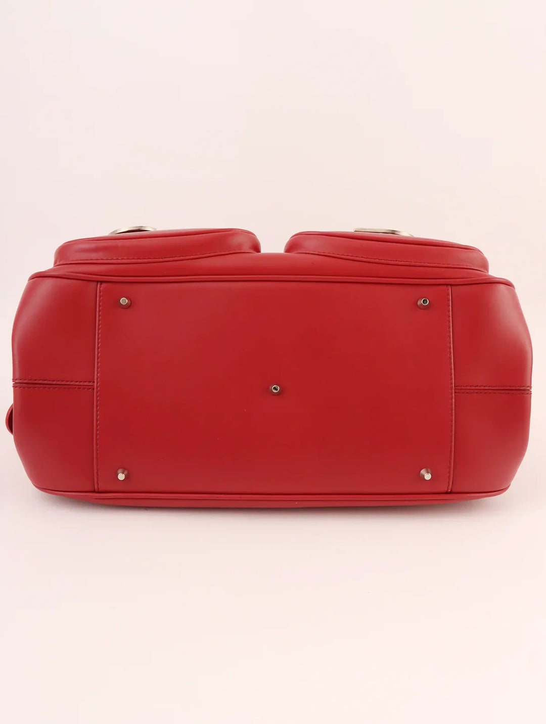 Top quality Dior Logo Plate Top Handle Bag Red