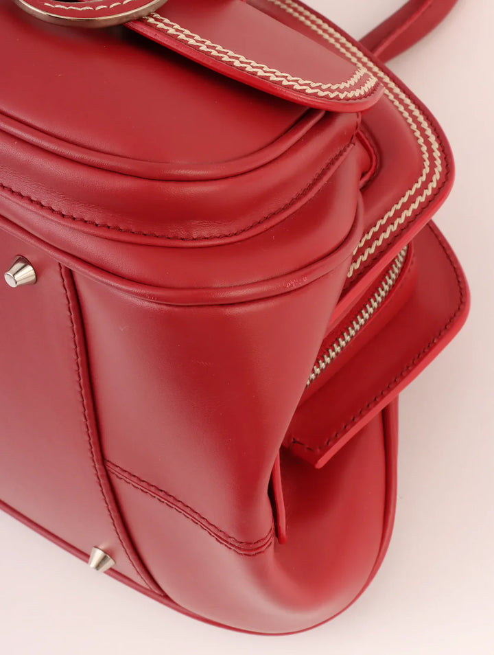 Top quality Dior Logo Plate Top Handle Bag Red