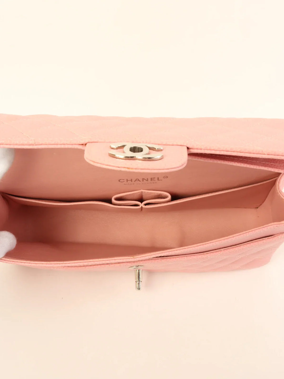 Chanel Around 2004 Made Caviar Skin Classic New Chain Bag 25Cm Pink