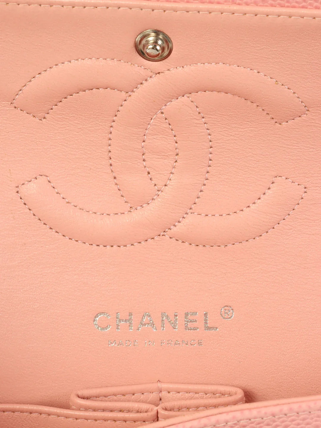 Chanel Around 2004 Made Caviar Skin Classic New Chain Bag 25Cm Pink