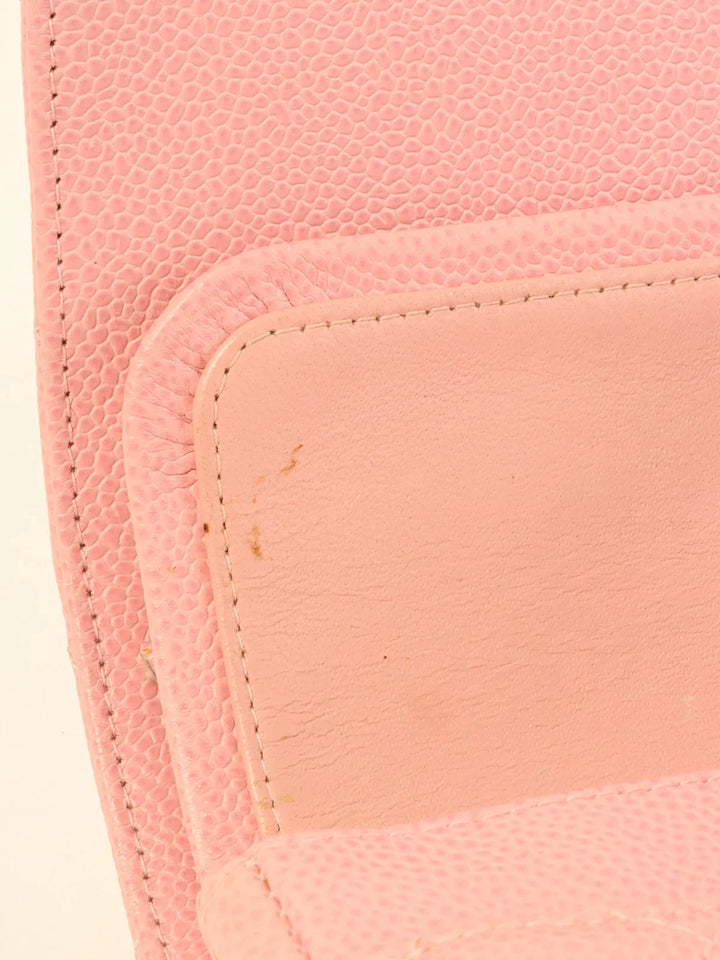 Chanel Around 2004 Made Caviar Skin Classic New Chain Bag 25Cm Pink