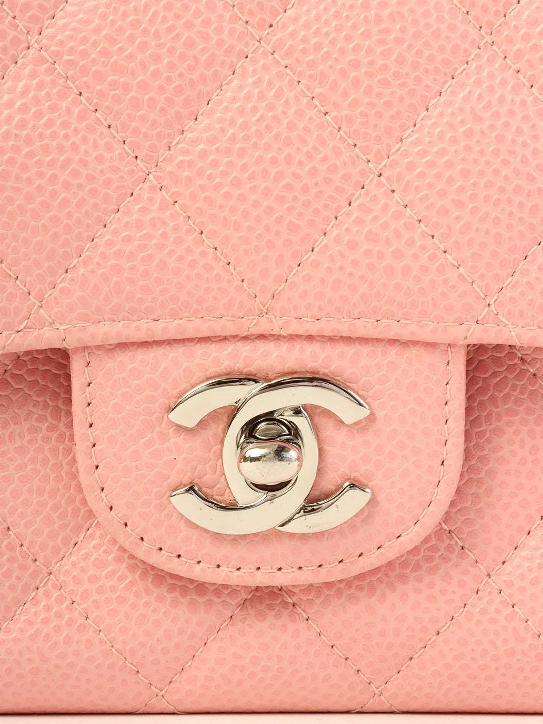 Chanel Around 2004 Made Caviar Skin Classic New Chain Bag 25Cm Pink