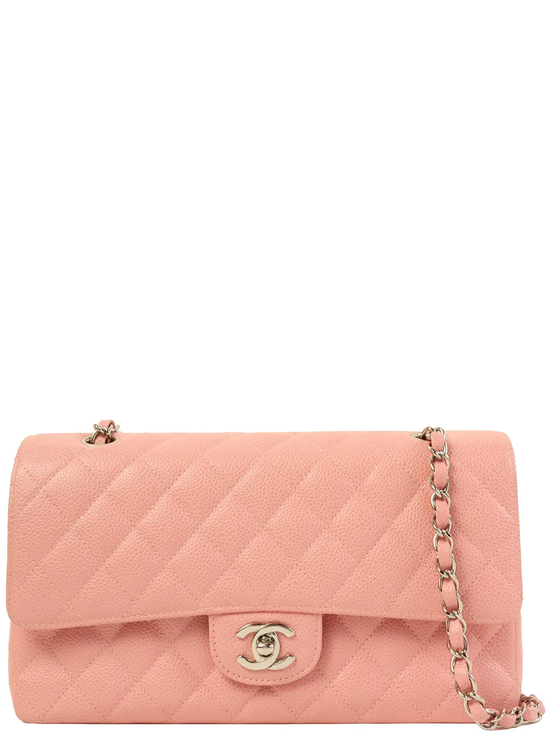 Chanel Around 2004 Made Caviar Skin Classic New Chain Bag 25Cm Pink