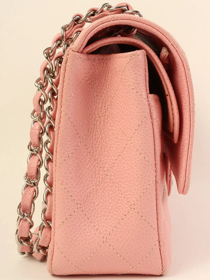 Chanel Around 2004 Made Caviar Skin Classic New Chain Bag 25Cm Pink