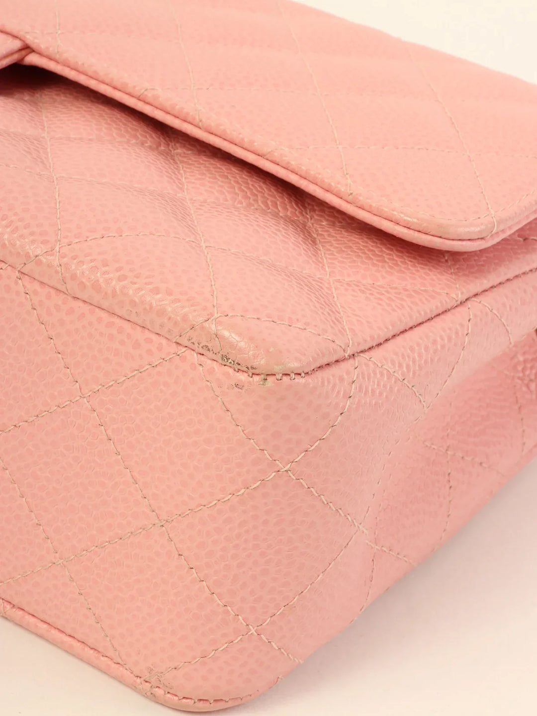 Chanel Around 2004 Made Caviar Skin Classic New Chain Bag 25Cm Pink