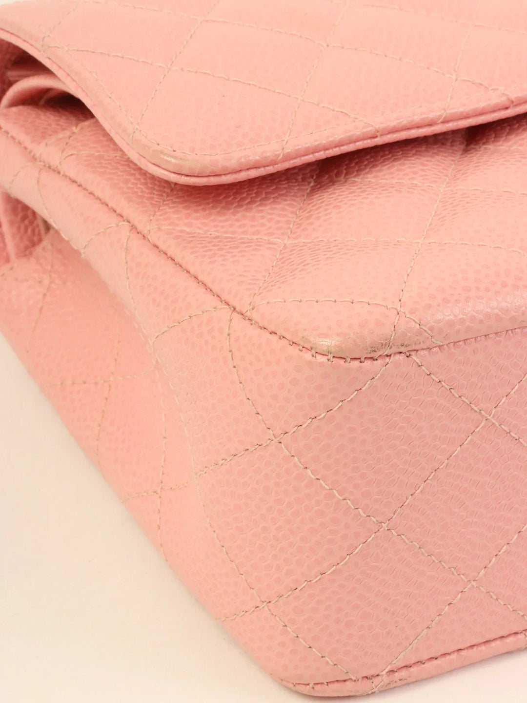 Chanel Around 2004 Made Caviar Skin Classic New Chain Bag 25Cm Pink