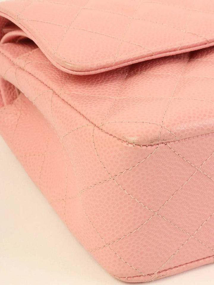 Chanel Around 2004 Made Caviar Skin Classic New Chain Bag 25Cm Pink