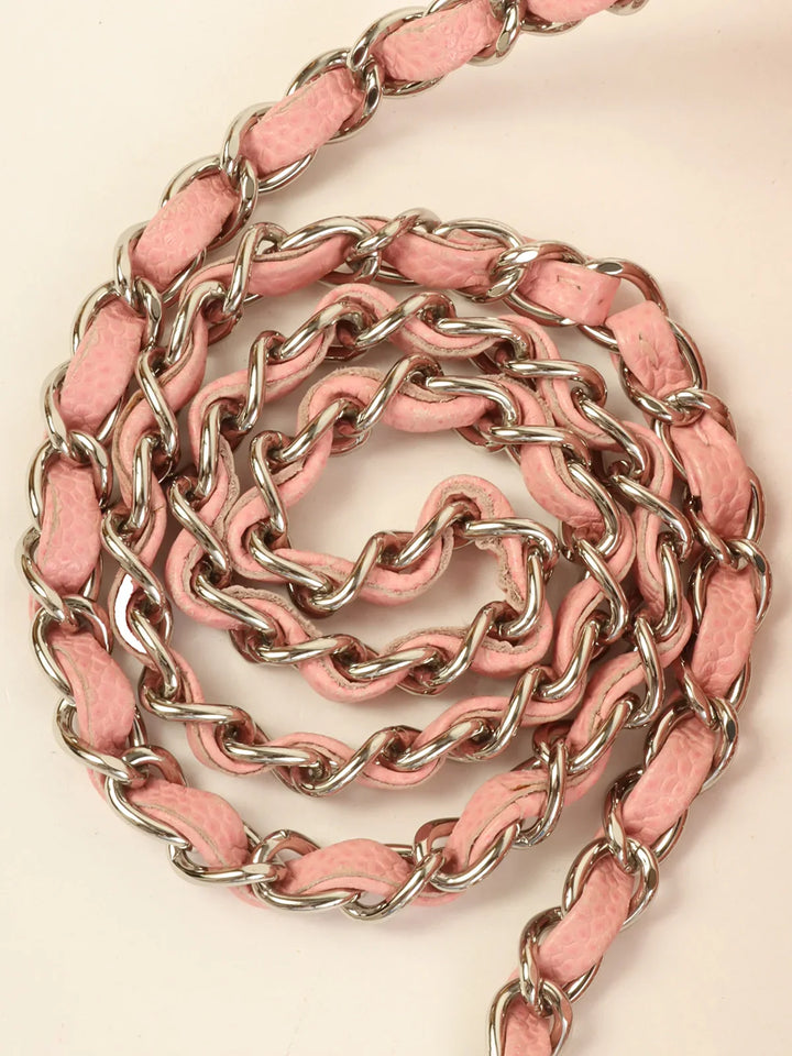 Chanel Around 2004 Made Caviar Skin Classic New Chain Bag 25Cm Pink