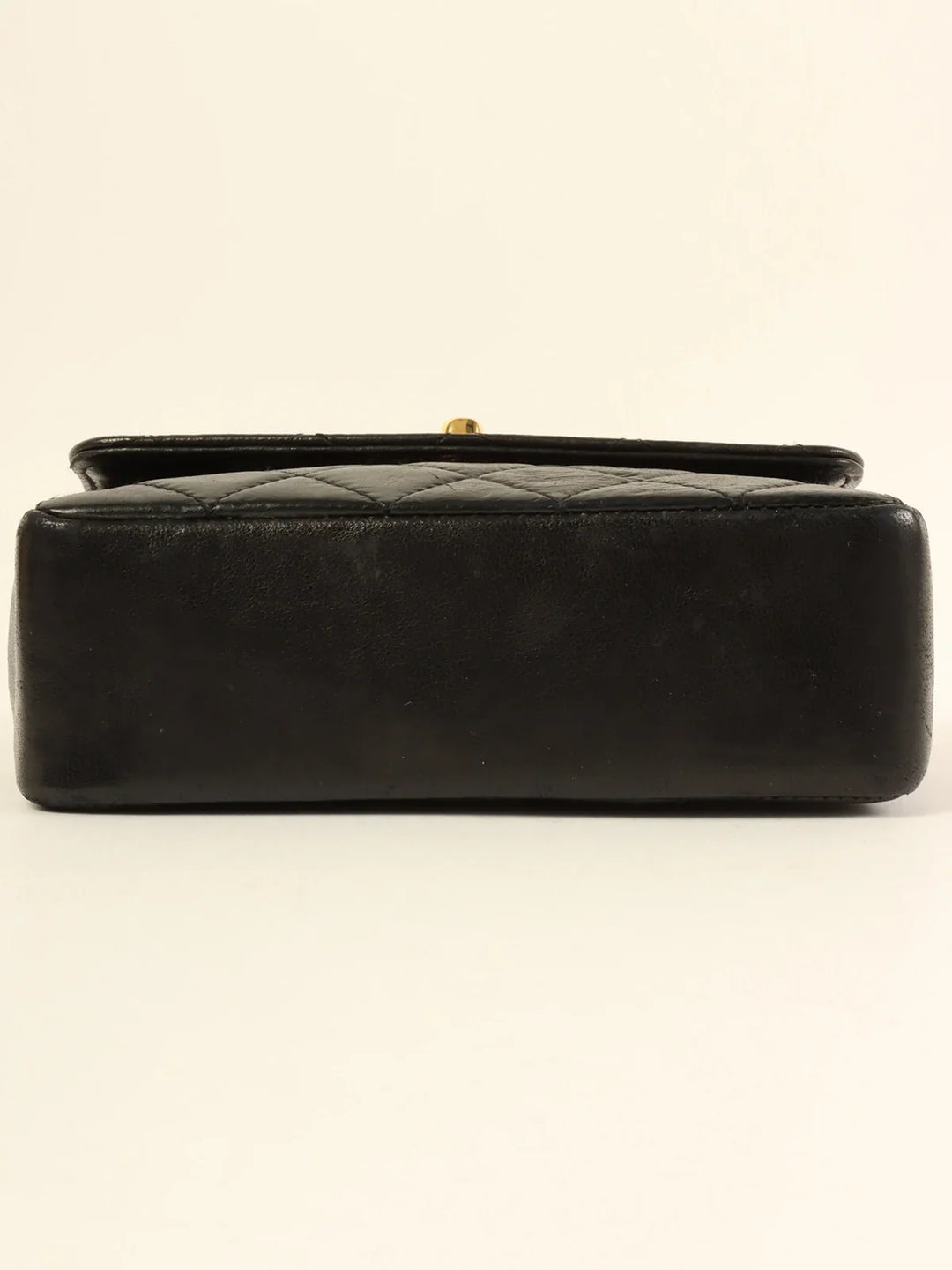 Chanel Around 1990 Made Straight New Turn-Lock Mini Chain Bag Black