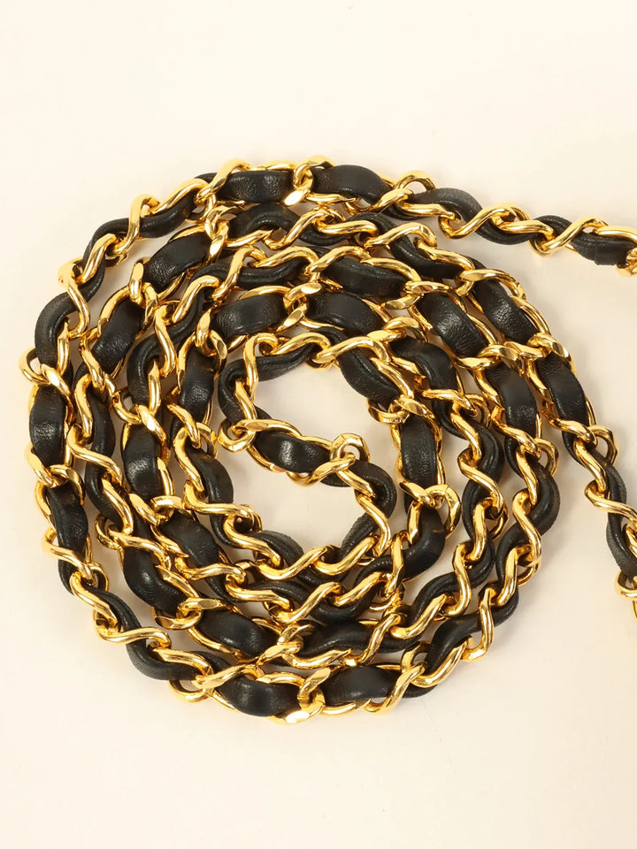 Chanel Around 1990 Made Straight New Turn-Lock Mini Chain Bag Black