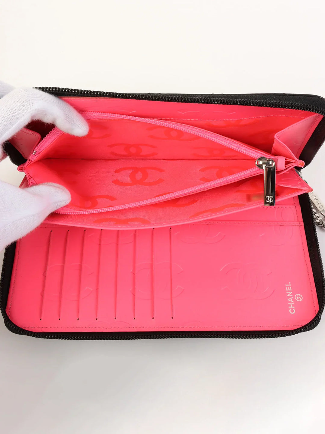Chanel Around 2012 Made Cambon Long Wallet Black