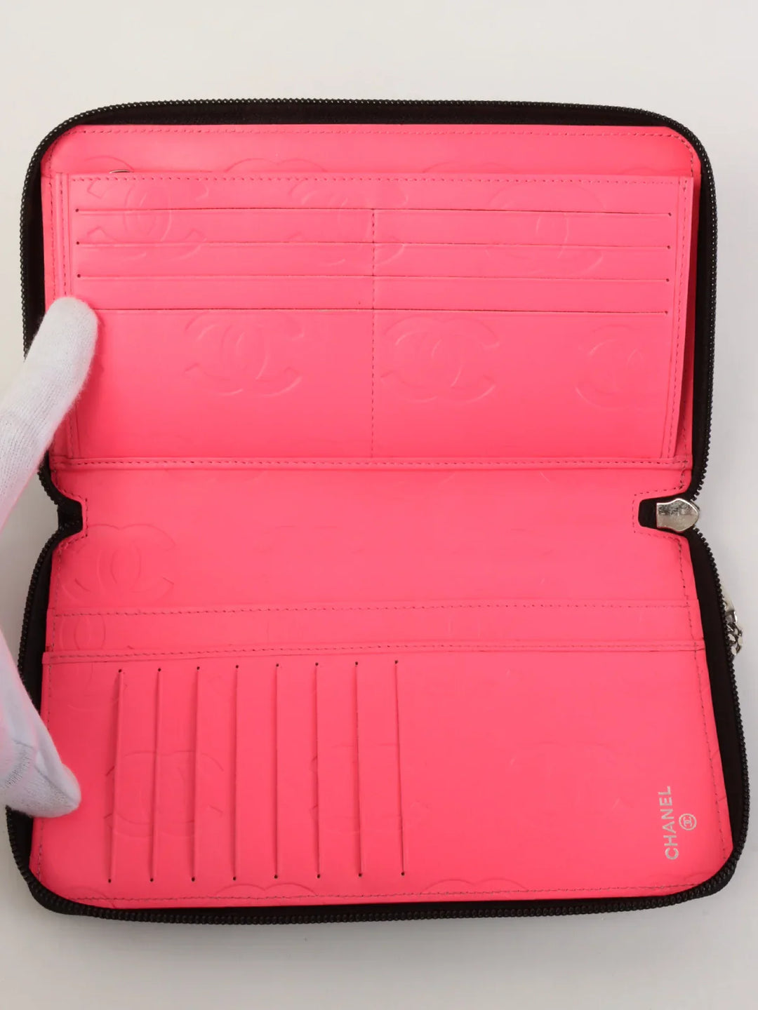 Chanel Around 2012 Made Cambon Long Wallet Black