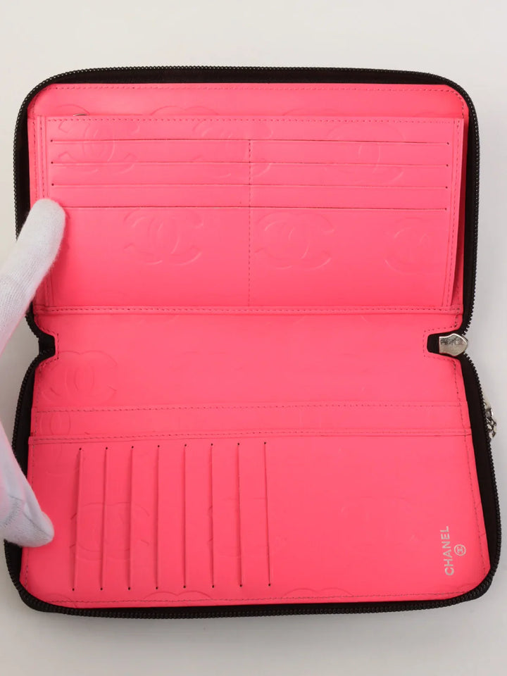 Chanel Around 2012 Made Cambon Long Wallet Black