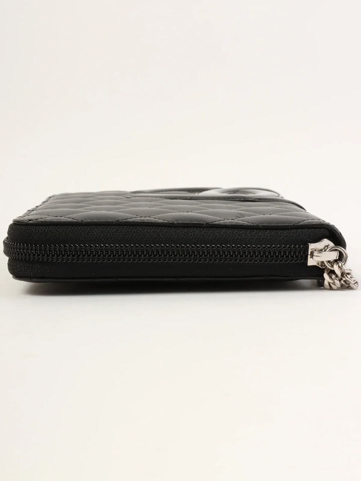 Chanel Around 2012 Made Cambon Long Wallet Black