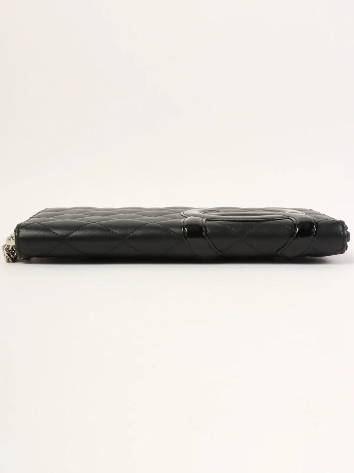 Chanel Around 2012 Made Cambon Long Wallet Black