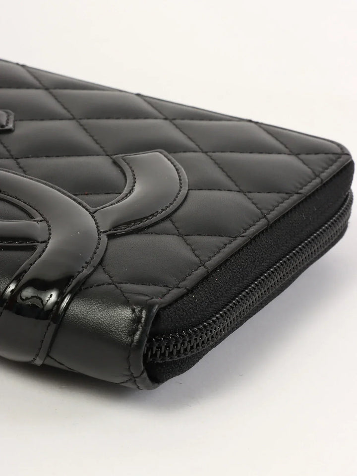 Chanel Around 2012 Made Cambon Long Wallet Black