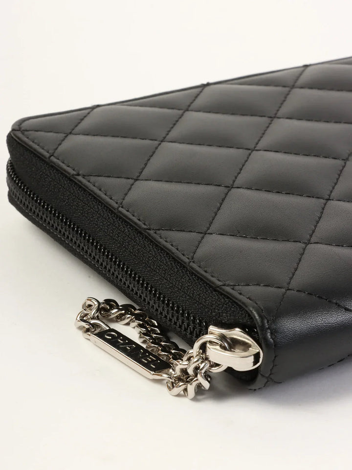 Chanel Around 2012 Made Cambon Long Wallet Black