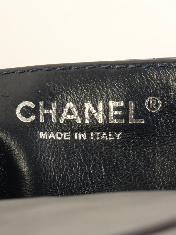 Chanel Around 2008 Made East West Classic New Chain Bag Navy