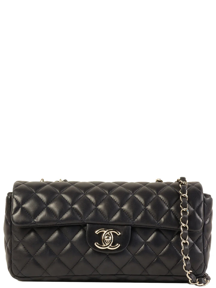 Chanel Around 2008 Made East West Classic New Chain Bag Navy