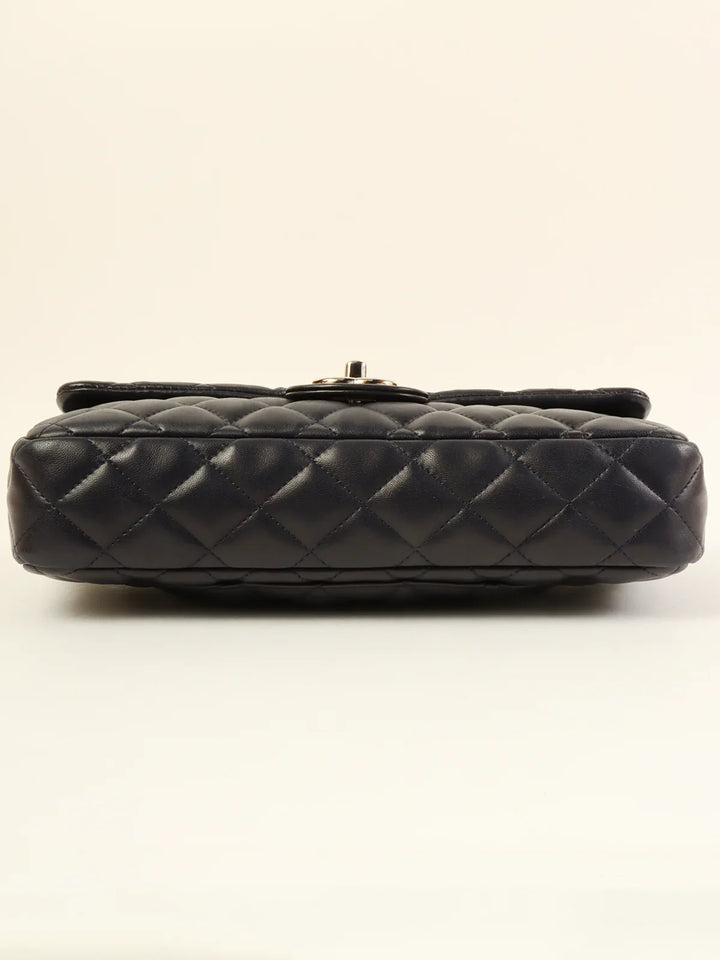 Chanel Around 2008 Made East West Classic New Chain Bag Navy