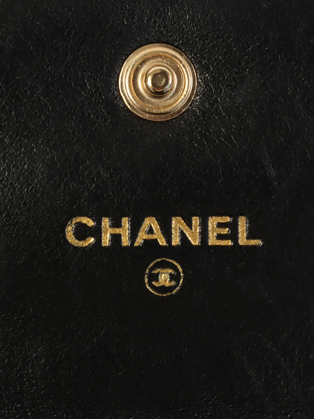 Chanel Around 2001 Made Caviar Skin Cc Mark Stitch Wallet Black