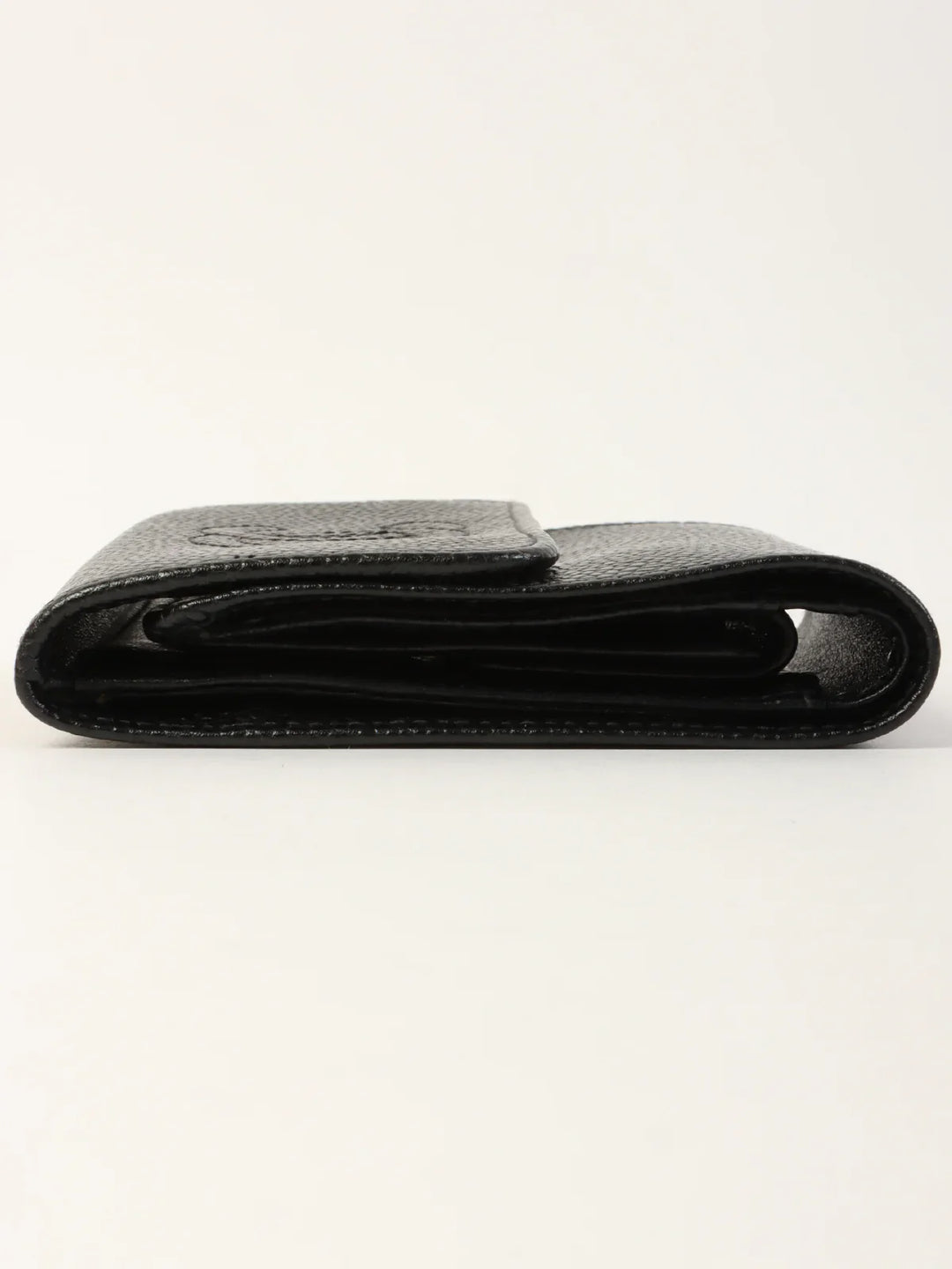 Chanel Around 2001 Made Caviar Skin Cc Mark Stitch Wallet Black