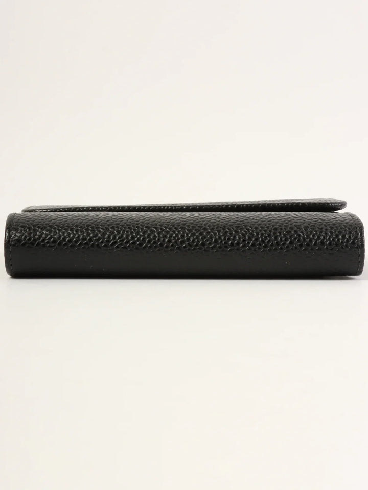 Chanel Around 2001 Made Caviar Skin Cc Mark Stitch Wallet Black