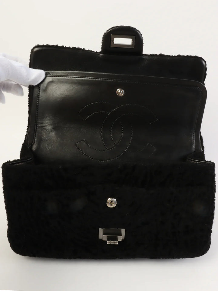 Chanel Around 2008 Made 2.55 Chain Shoulder Bag Black