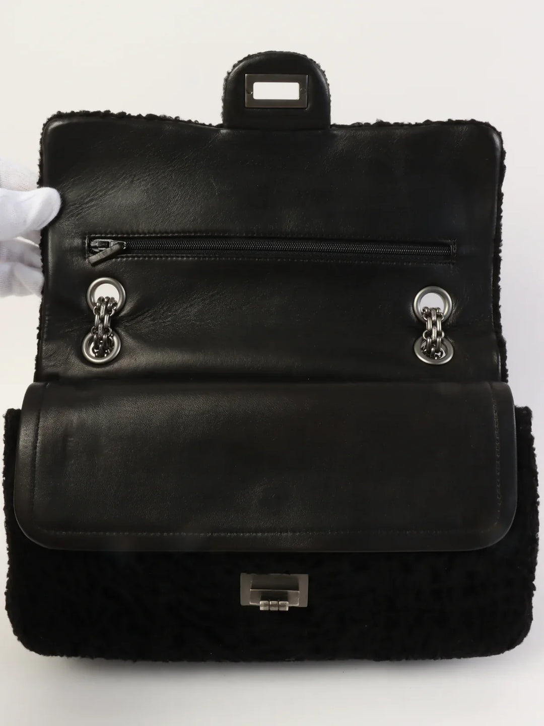Chanel Around 2008 Made 2.55 Chain Shoulder Bag Black