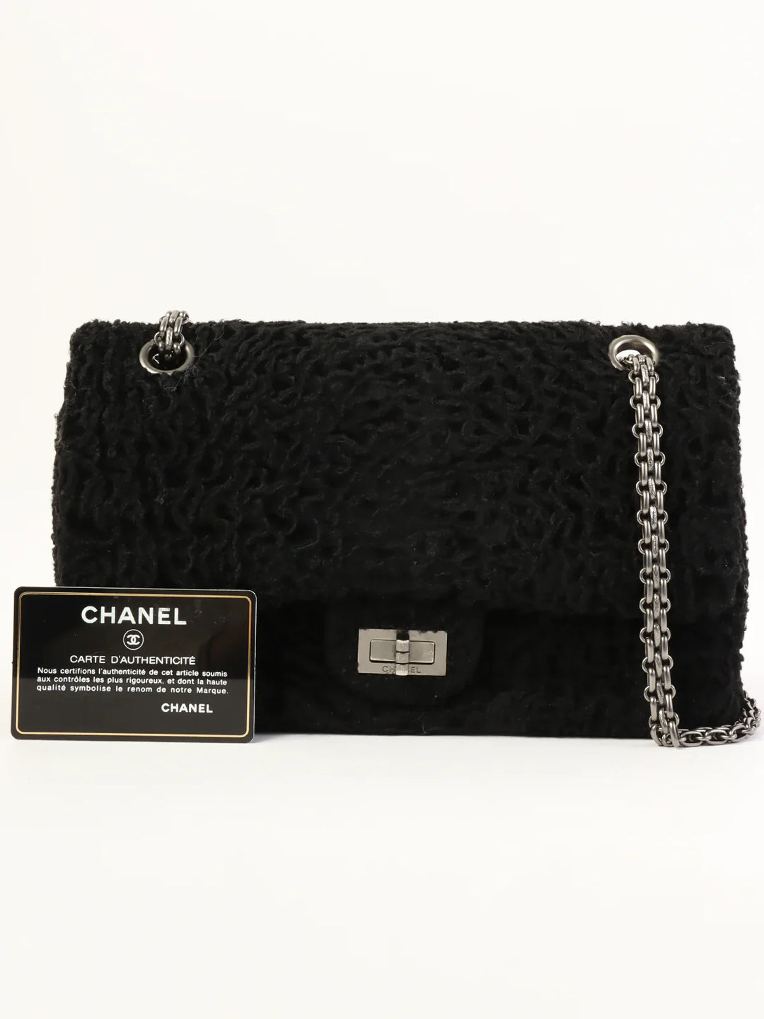 Chanel Around 2008 Made 2.55 Chain Shoulder Bag Black